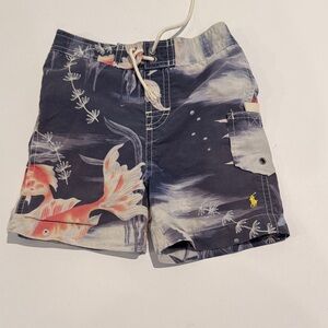 Polo by Ralph Lauren‎ Kids Swim Trunks - Navy and Orange Koi Fish 24 Months Boys